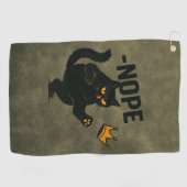 Geen koningen in Amerika Zwarte kat Grappig Kickin Golfhanddoek (Horizontaal)