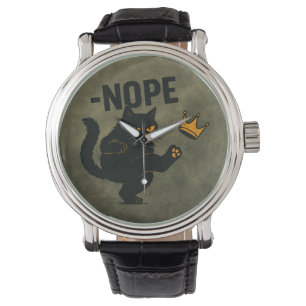 Geen koningen in Amerika Zwarte kat Grappig Kickin Horloge