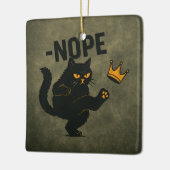 Geen koningen in Amerika Zwarte kat Grappig Kickin Keramisch Ornament (Links)