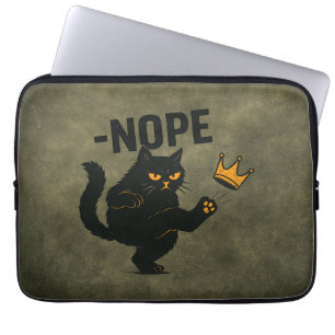 Geen koningen in Amerika Zwarte kat Grappig Kickin Laptop Sleeve