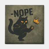 Geen koningen in Amerika Zwarte kat Grappig Kickin Magneet (Voorkant)