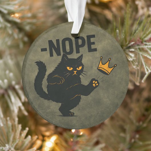 Geen koningen in Amerika Zwarte kat Grappig Kickin Ornament (Boom)
