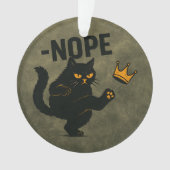 Geen koningen in Amerika Zwarte kat Grappig Kickin Ornament (voorkant)