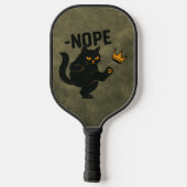 Geen koningen in Amerika Zwarte kat Grappig Kickin Pickleball Paddle (Achterkant)