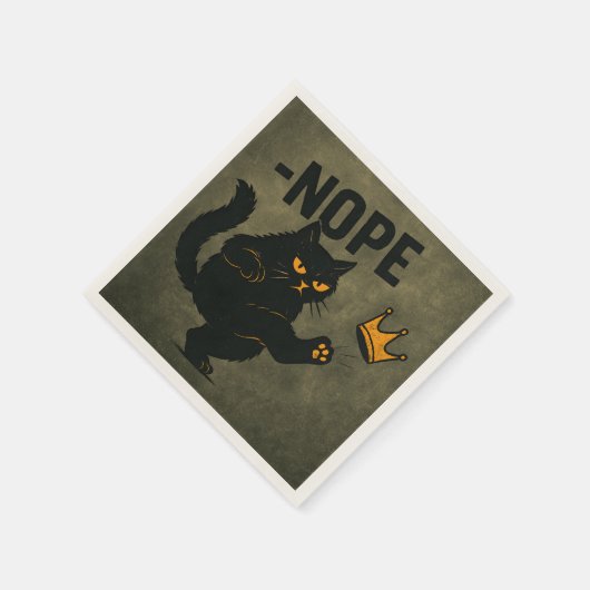 Geen koningen in Amerika Zwarte kat Grappig Kickin Servet (Hoek)