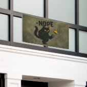 Geen koningen in Amerika Zwarte kat Grappig Kickin Spandoek (Buitenkant Gebouw)