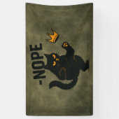 Geen koningen in Amerika Zwarte kat Grappig Kickin Spandoek (Verticaal)