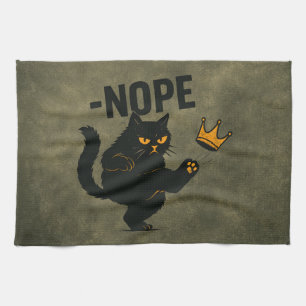 Geen koningen in Amerika Zwarte kat Grappig Kickin Theedoek