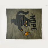 Geen koningen in Amerika Zwarte kat Grappig Kickin Wandkleed (Voorkant (horizontaal))