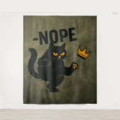 Geen koningen in Amerika Zwarte kat Grappig Kickin Wandkleed (Voorkant)