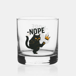 Geen koningen in Amerika Zwarte kat Grappig Kickin Whisky Glas