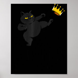 Geen koningen in Amerika Zwarte Kat Grappige Litis Poster