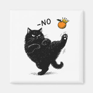 Geen koningen in Amerika Zwarte kat Grappige polit Magneet