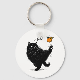 Geen koningen in Amerika Zwarte kat Grappige polit Sleutelhanger