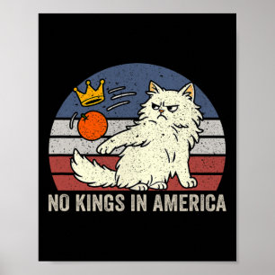 Geen koningen in Amerika Zwarte kat Politieke Anti Poster