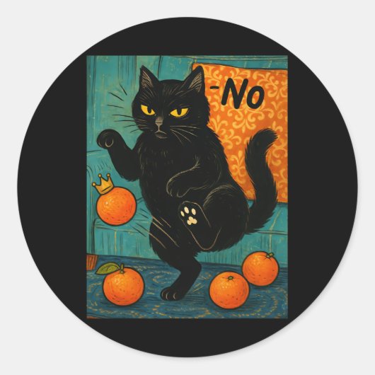 Geen koningen in Amerika Zwarte kat Politieke Anti Ronde Sticker (Voorkant)