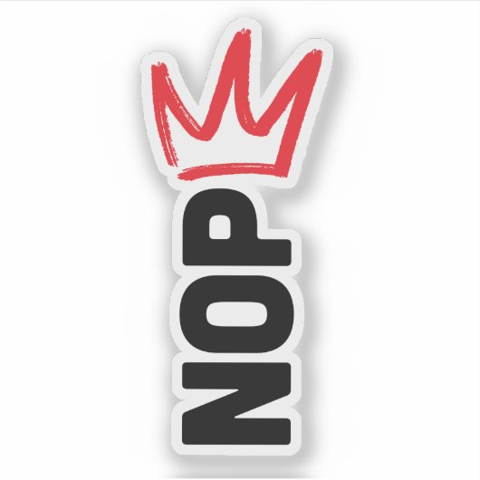 Geen Koningen Knop Sticker (Voorkant)