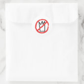 Geen koningen logo ronde sticker (Tas)