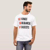 Geen koningen, oligarchen en fascisten t-shirt (Voorkant volledig)