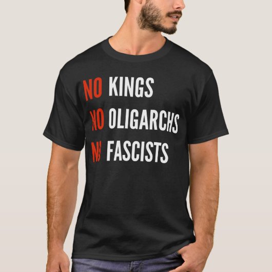 Geen koningen, oligarchen en fascisten t-shirt (Voorkant)