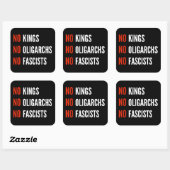 Geen koningen, oligarchen en fascisten vierkante sticker (Vel)