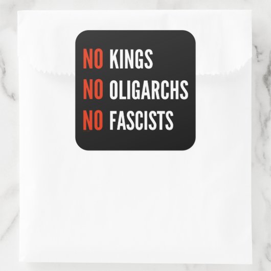 Geen koningen, oligarchen en fascisten vierkante sticker (Tas)