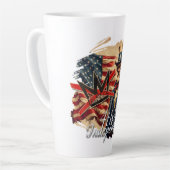 Geen Koningen Oom Sam Onafhankelijkheidsdag Kunst Latte Mok (Linkerhoek)