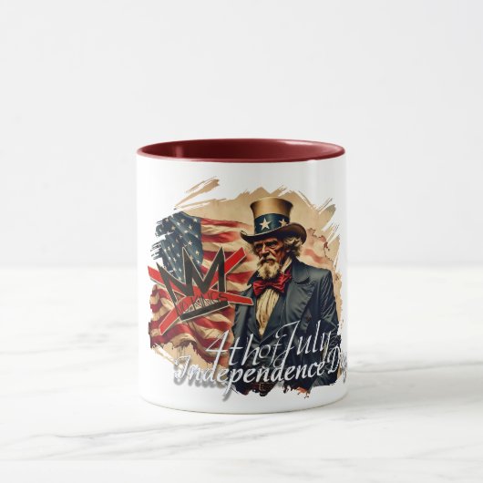 Geen Koningen Oom Sam Onafhankelijkheidsdag Kunst Mok (Midden)