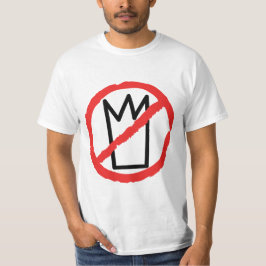 Geen koningen protest logo, geen kroon rood stopte t-shirt