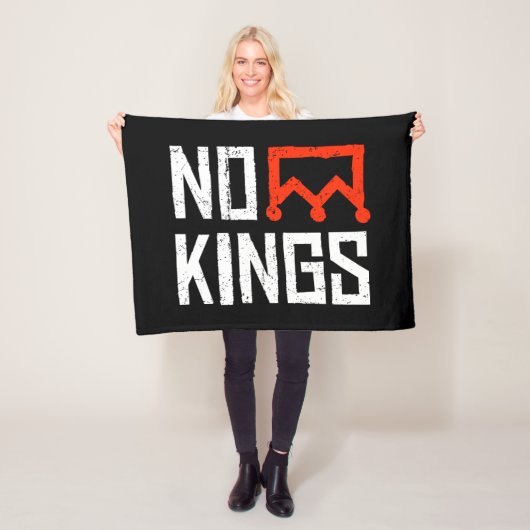 Geen koningen protestbord fleece deken (In situ)