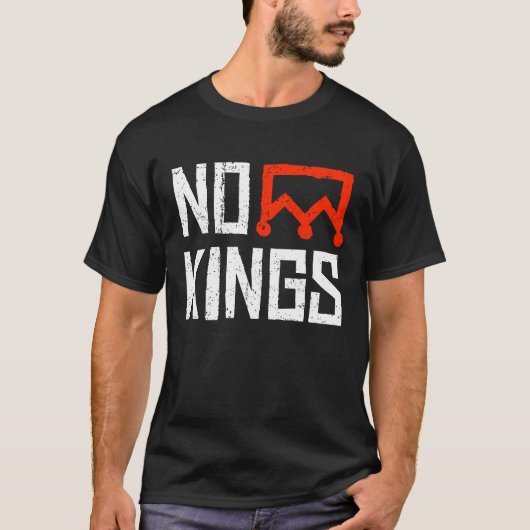 Geen koningen protestbord t-shirt (Voorkant)