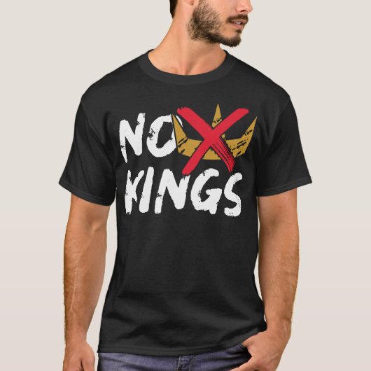 Geen koningen protestbord t-shirt (Voorkant)