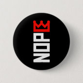 Geen koningen protestbord verticaal ronde button 5,7 cm (Voorkant)