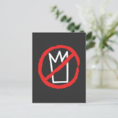 Geen koningen protesteren kroonlogo briefkaart (Staand voorkant)