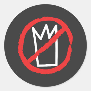 Geen koningen protesteren kroonlogo ronde sticker