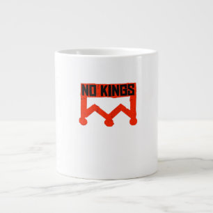 Geen Koningen Protests Grafische Grunge Kroon Amer Grote Koffiekop