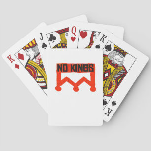 Geen Koningen Protests Grafische Grunge Kroon Amer Pokerkaarten