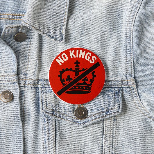 Geen Koningen Protestsymbool Ronde Button 7,6 Cm