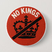 Geen Koningen Protestsymbool Ronde Button 7,6 Cm (Voorkant)