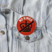 Geen Koningen Protestsymbool Ronde Button 7,6 Cm (In situ)