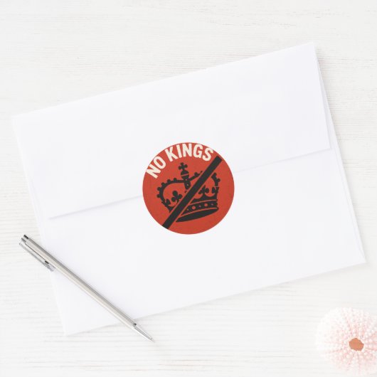 Geen Koningen Protestsymbool Ronde Sticker (Envelop)