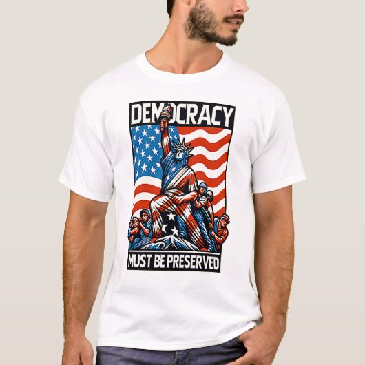 Geen koningen redden democratie T-shirt (Voorkant)