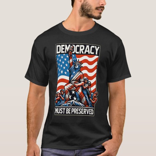 Geen koningen redden democratie T-shirt (Voorkant)