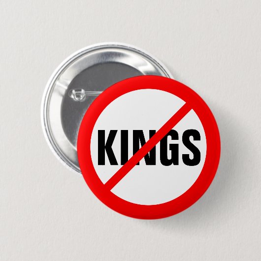 "GEEN KONINGEN" RONDE BUTTON 5,7 CM (Voorkant /achterkant)