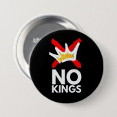geen koningen ronde button 7,6 cm (Voorkant /achterkant)