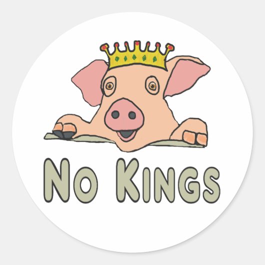 Geen Koningen Ronde Sticker (Voorkant)