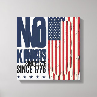 Geen Koningen Sinds 1776 Patriottisch Vlag Shirt O Canvas Afdruk