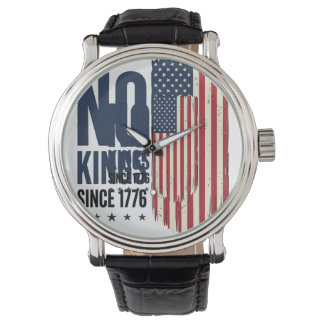 Geen koningen sinds 1776 Patriottisch Vlag Shirt O Horloge
