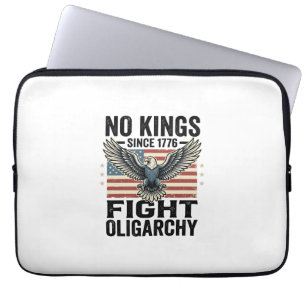 Geen koningen sinds 1776 Patriottische Adelaar Vin Laptop Sleeve