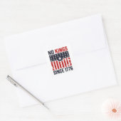 Geen koningen sinds 1776 vreedzaam patriottisch pr vierkante sticker (Envelop)